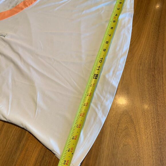 Jamie Sadock womens' golf shirt, EUC, wht, peach, Sz M, short sleeve, - Picture 7 of 12